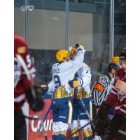 Erie Otters' Callum Hughes and Malcolm Spence on game night